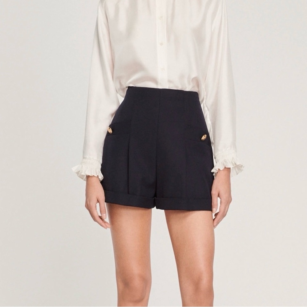 Sandro Sienna Navy Blue Women's Shorts 36
